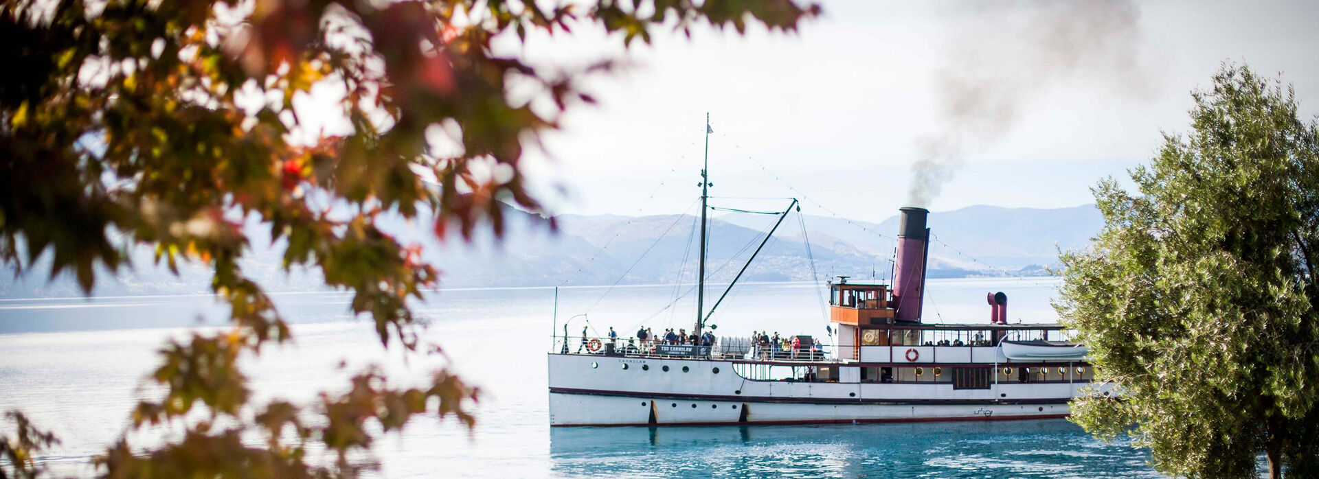 TSS Earnslaw heritage steam boat on lake in Queenstown New Zealand